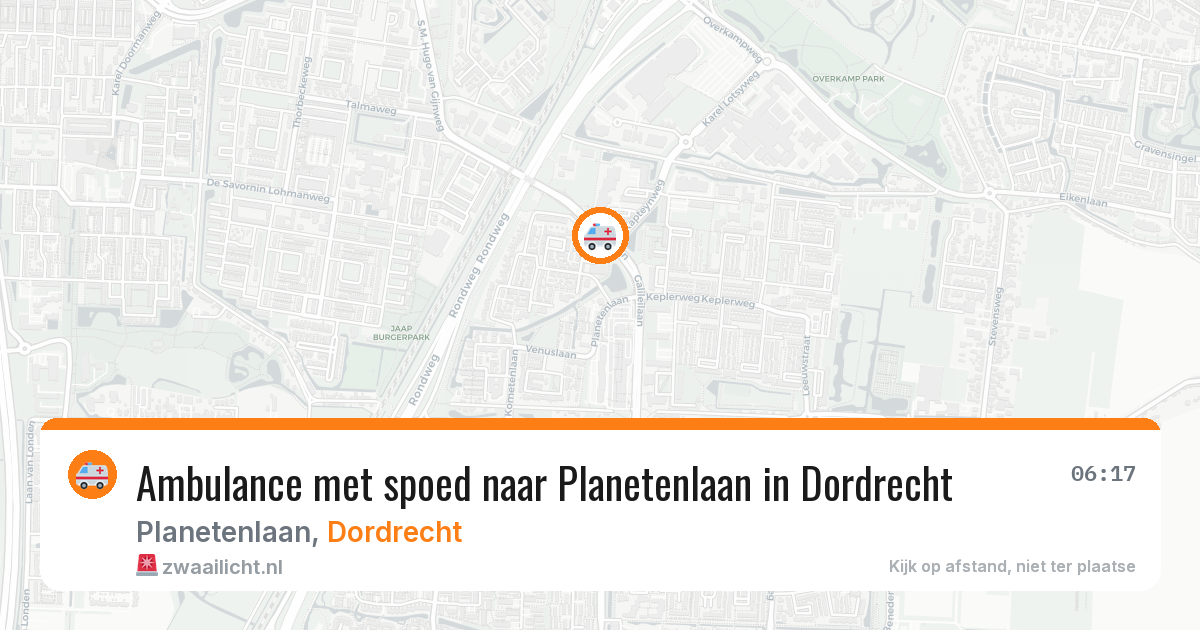 Ambulance met spoed naar Planetenlaan in Dordrecht — 11 aug 2026