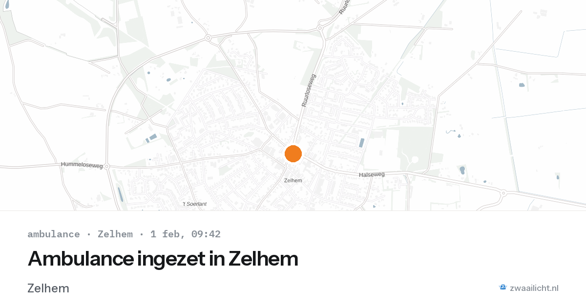 Ambulance ingezet in Zelhem — 1 feb 2026