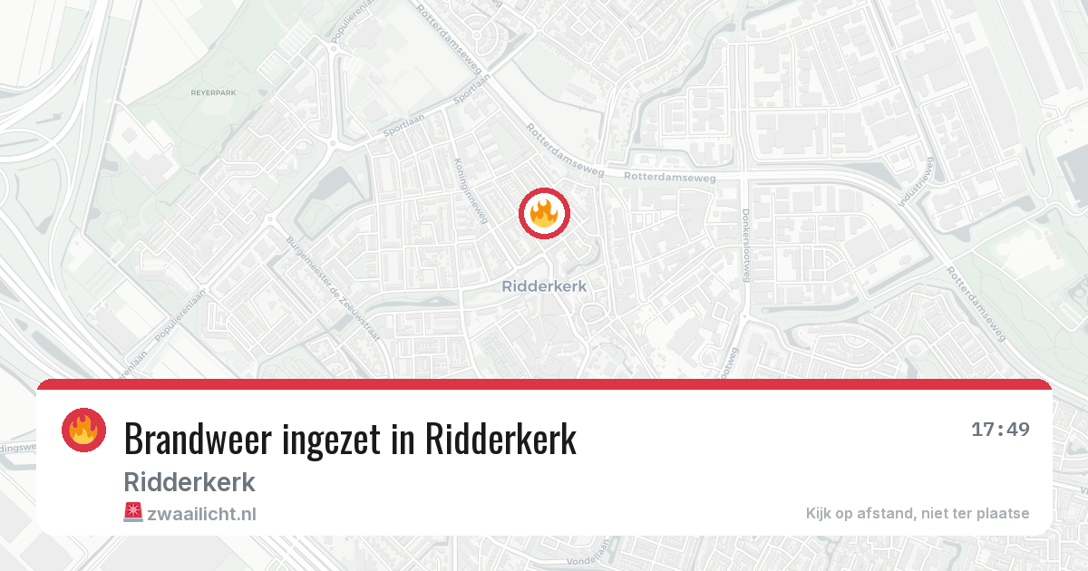 Brandweer ingezet in Ridderkerk — 26 mei 2026 | 🚨 Zwaailicht.nl