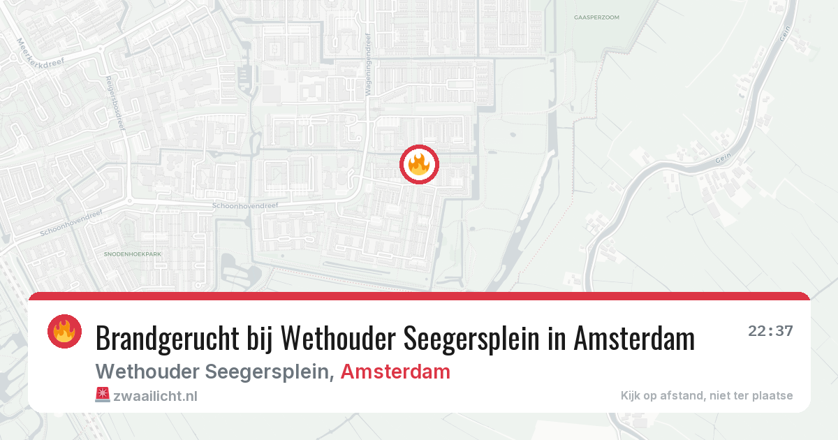 Brandgerucht bij Wethouder Seegersplein in Amsterdam — 3 aug 2026