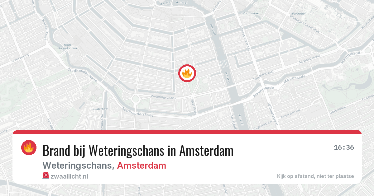 Brand bij Weteringschans in Amsterdam — 21 mrt 2026