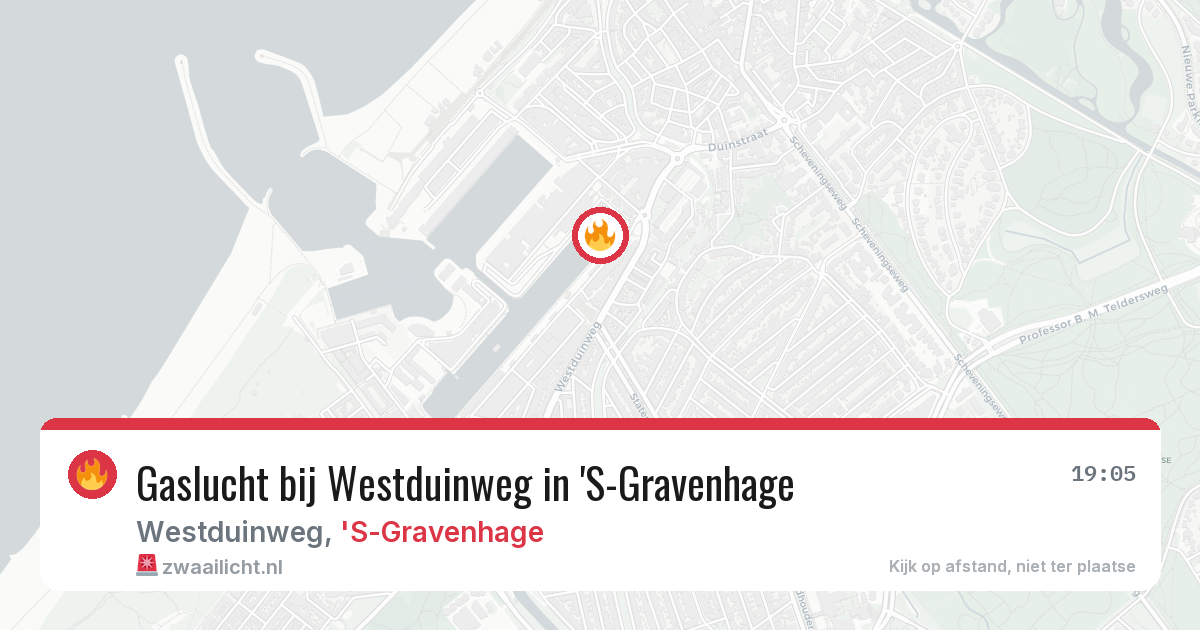 Gaslucht bij Westduinweg in 'S-Gravenhage — 22 apr 2026