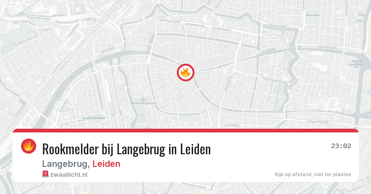 Rookmelder bij Langebrug in Leiden — 23 mei 2026