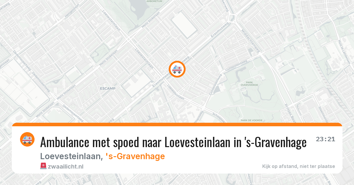 Ambulance met spoed naar Loevesteinlaan in 's-Gravenhage — 8 aug 2026