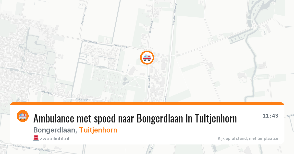 Ambulance met spoed naar Bongerdlaan in Tuitjenhorn — 5 aug 2026