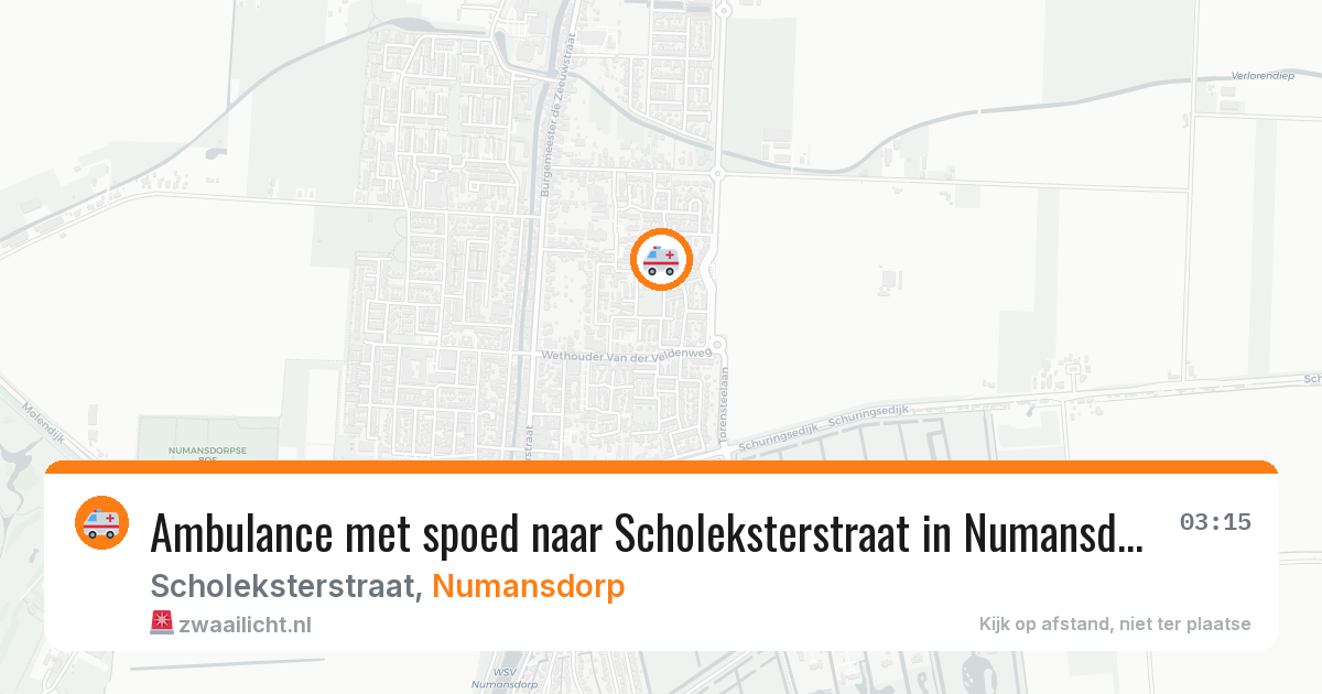 Ambulance met spoed naar Scholeksterstraat in Numansdorp — 6 aug 2026