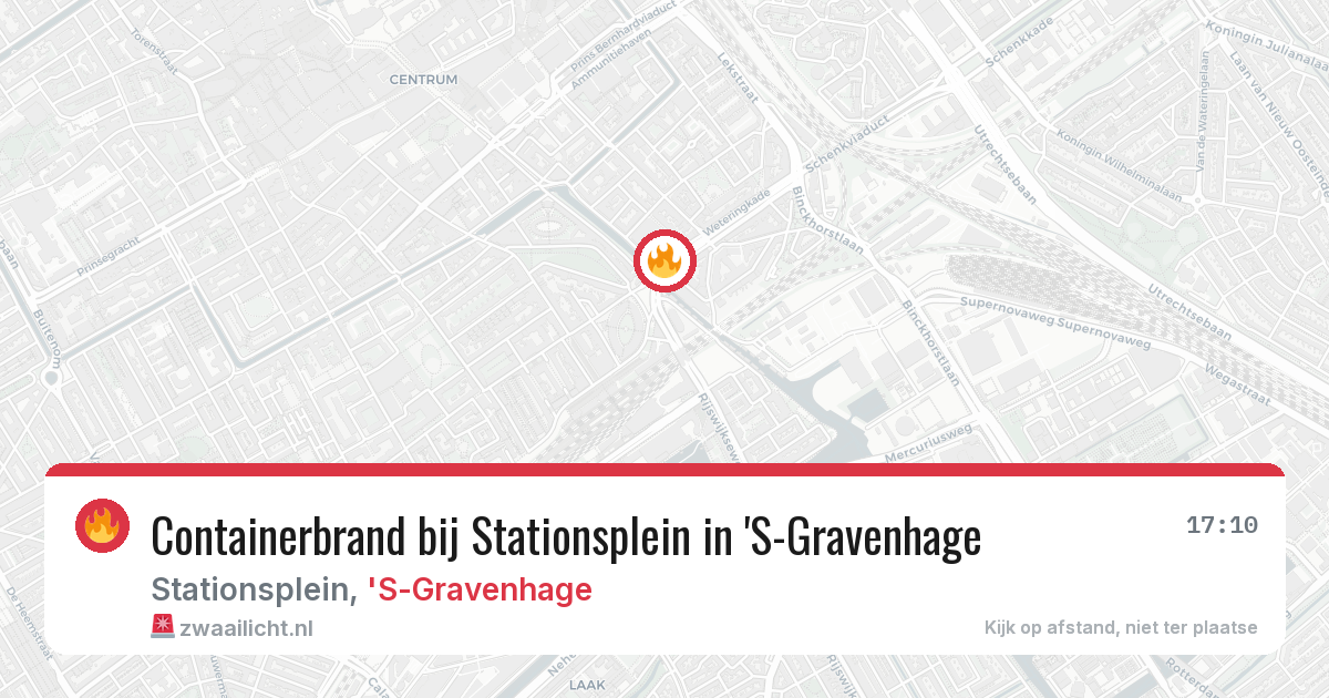 Containerbrand bij Stationsplein in 'S-Gravenhage — 7 apr 2026