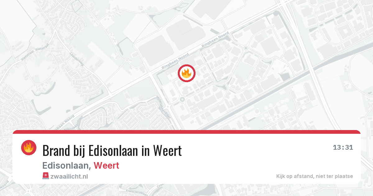 Brand bij Edisonlaan in Weert — 12 jun 2026