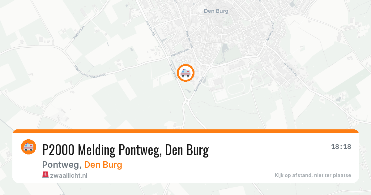 P2000 Melding Pontweg, Den Burg — 7 apr 2026