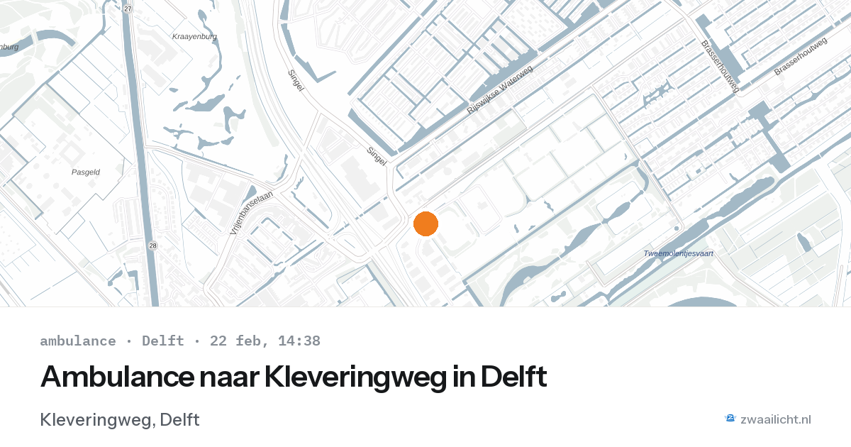 Ambulance naar Kleveringweg in Delft — 9 feb 2026