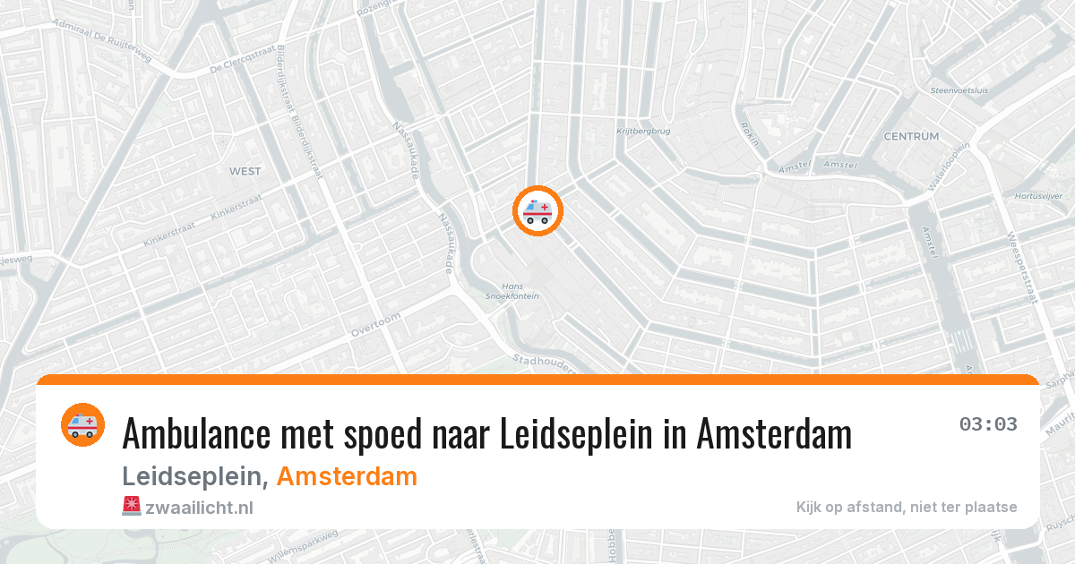 Ambulance met spoed naar Leidseplein in Amsterdam — 4 jul 2026