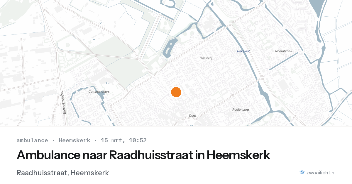 Ambulance naar Raadhuisstraat in Heemskerk — 15 mrt 2026