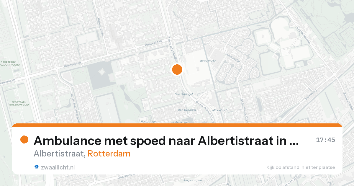 Ambulance met spoed naar Albertistraat in Rotterdam — 16 aug 2026