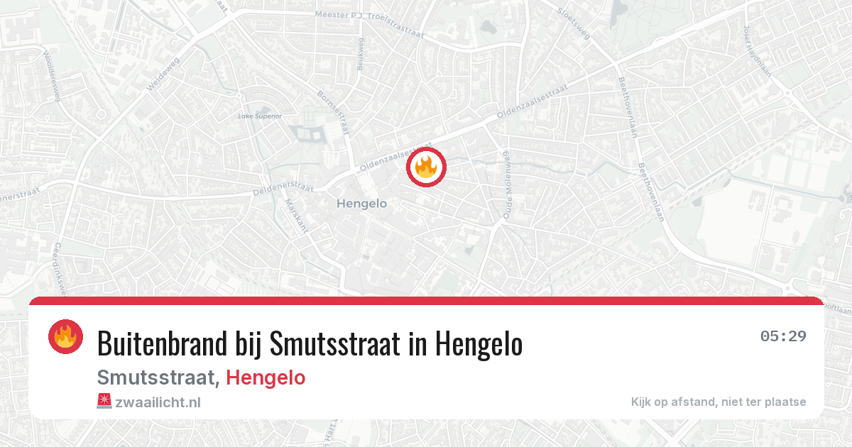 Buitenbrand bij Smutsstraat in Hengelo — 9 aug 2026