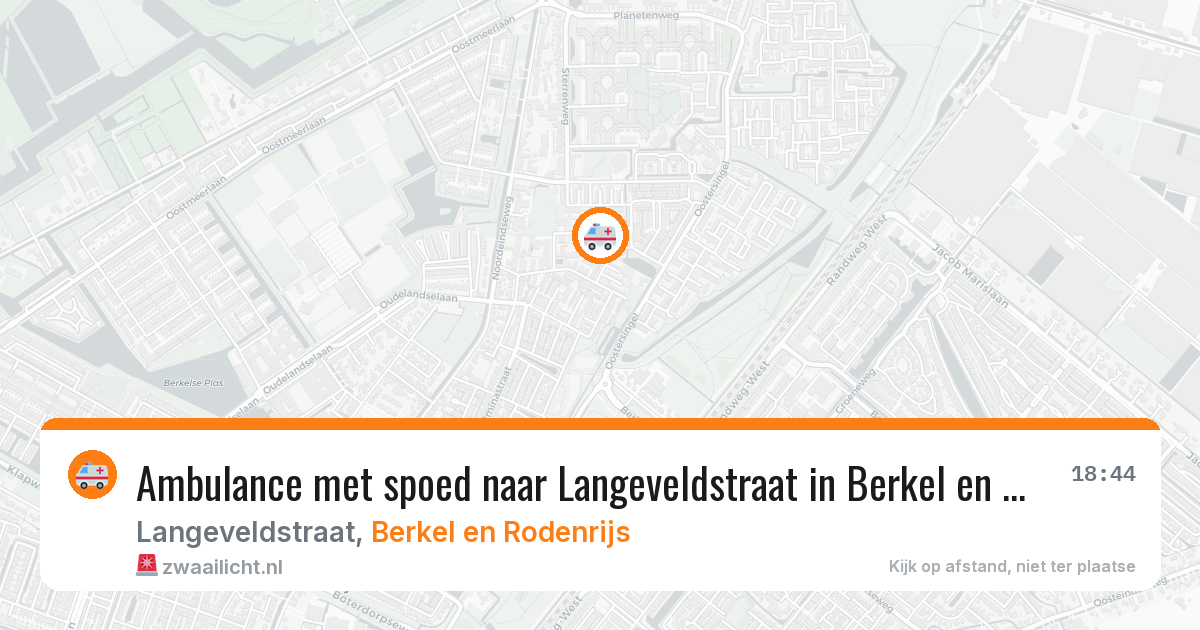 Ambulance met spoed naar Langeveldstraat in Berkel en Rodenrijs — 2 jun 2026
