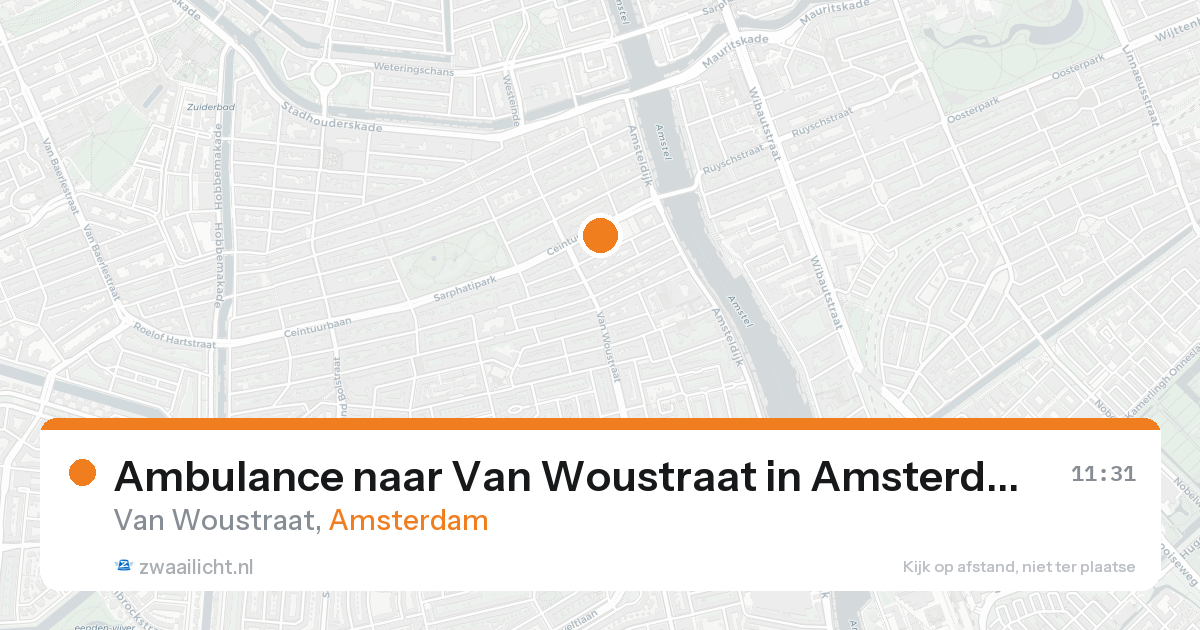 Ambulance naar Van Woustraat in Amsterdam — 17 aug 2026