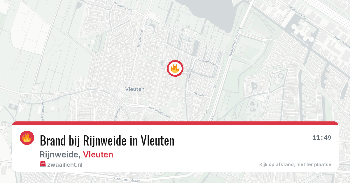 Brand bij Rijnweide in Vleuten — 26 mrt 2026