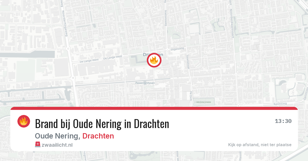 Brand bij Oude Nering in Drachten — 1 aug 2026