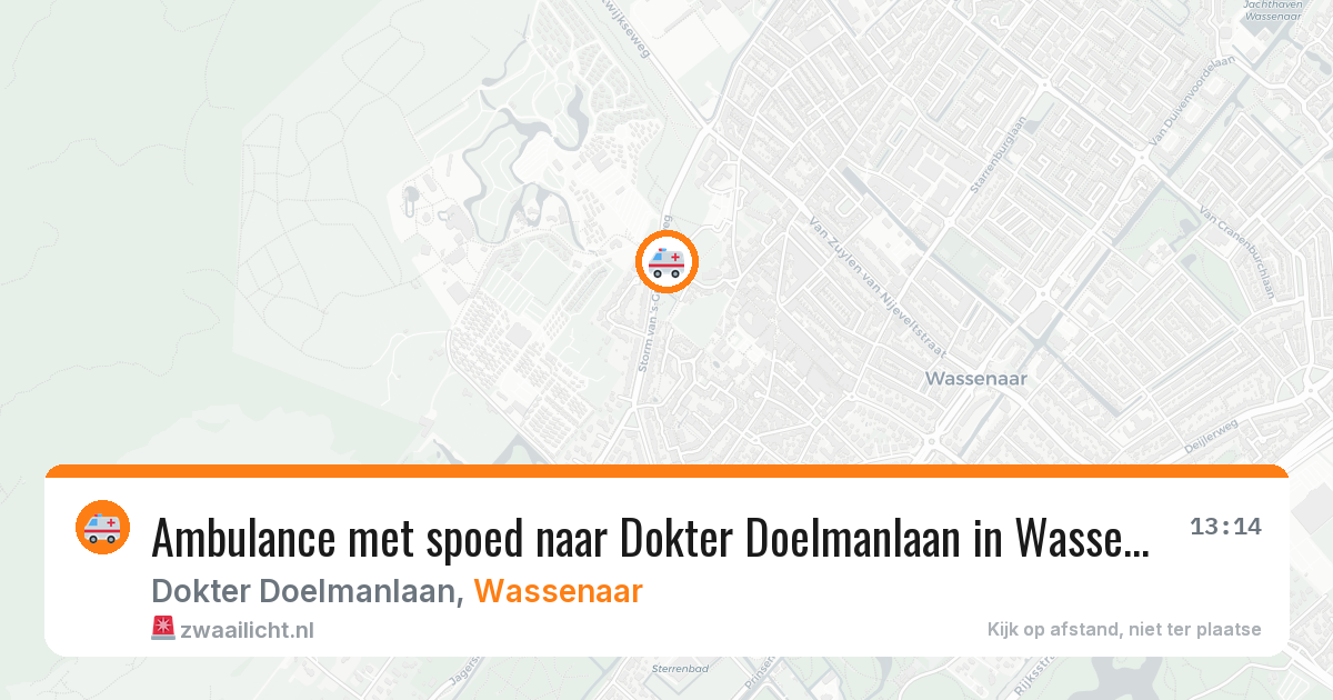 Ambulance met spoed naar Dokter Doelmanlaan in Wassenaar — 31 jul 2026