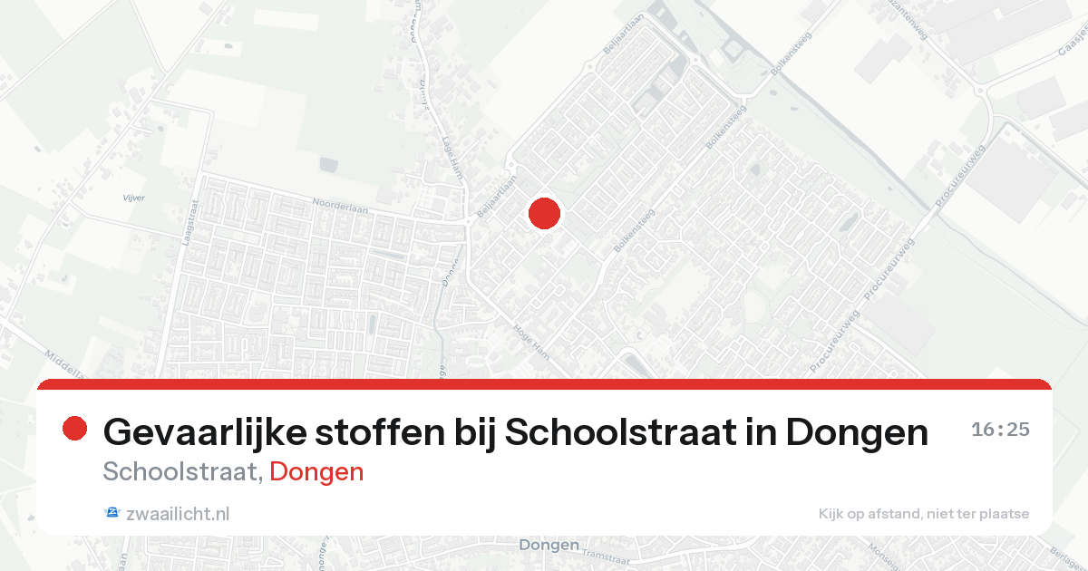 Gevaarlijke stoffen bij Schoolstraat in Dongen — 21 aug 2026