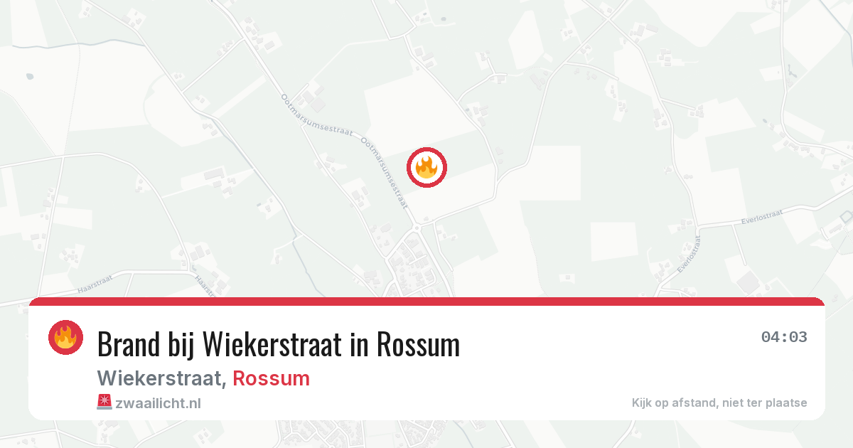 Brand bij Wiekerstraat in Rossum — 12 apr 2026