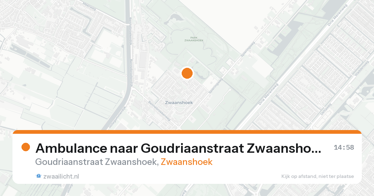 Ambulance naar Goudriaanstraat Zwaanshoek in Zwaanshoek — 17 aug 2026