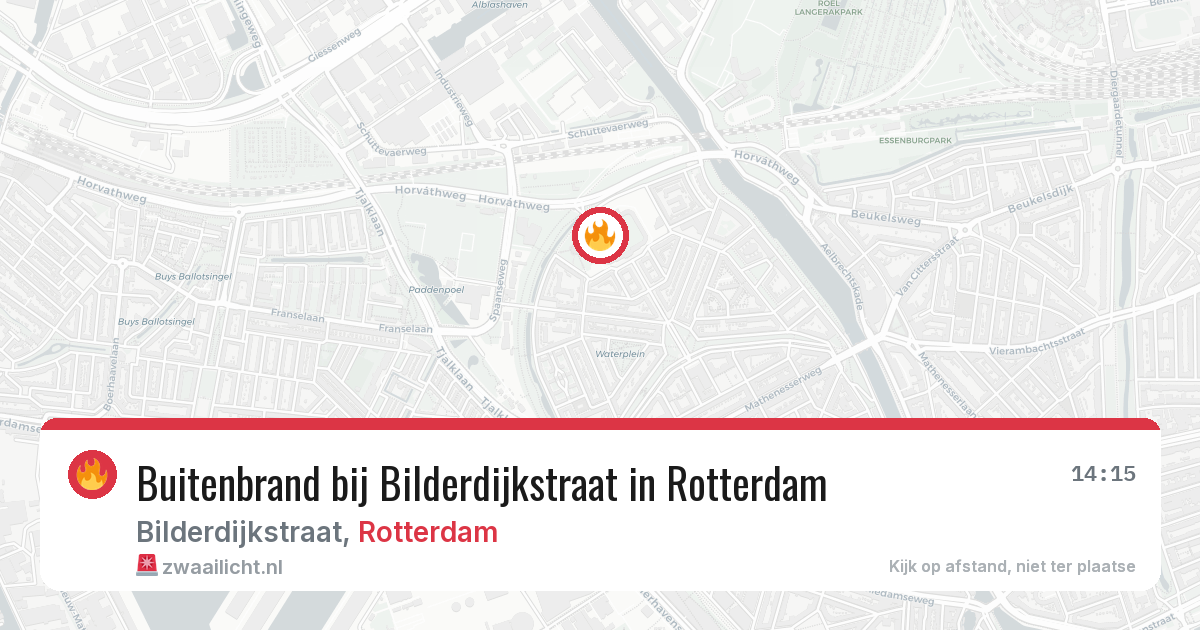 Buitenbrand bij Bilderdijkstraat in Rotterdam — 25 jun 2026