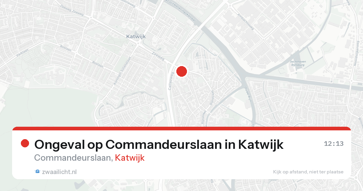 Ongeval op Commandeurslaan in Katwijk — 24 aug 2026
