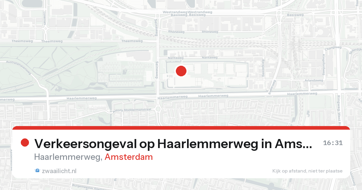 Verkeersongeval op Haarlemmerweg in Amsterdam — 21 aug 2026