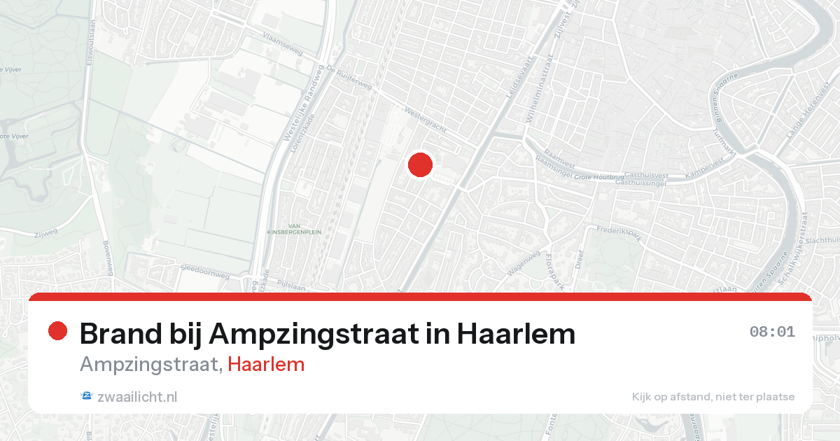 Brand bij Ampzingstraat in Haarlem — 15 aug 2026