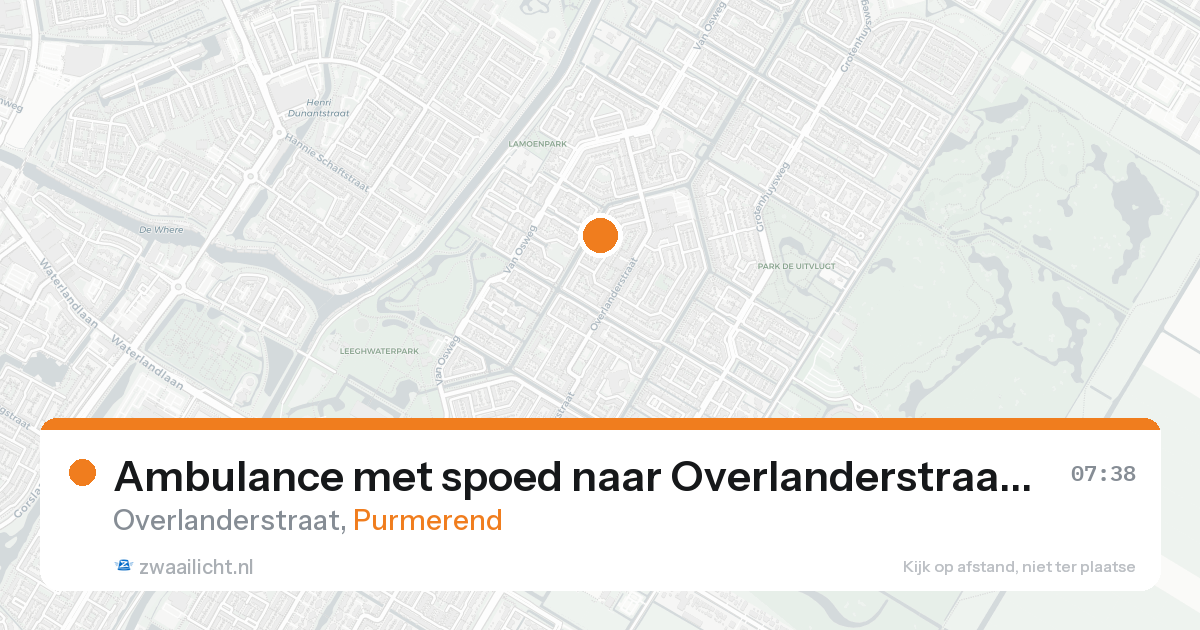 Ambulance met spoed naar Overlanderstraat in Purmerend — 27 mei 2026