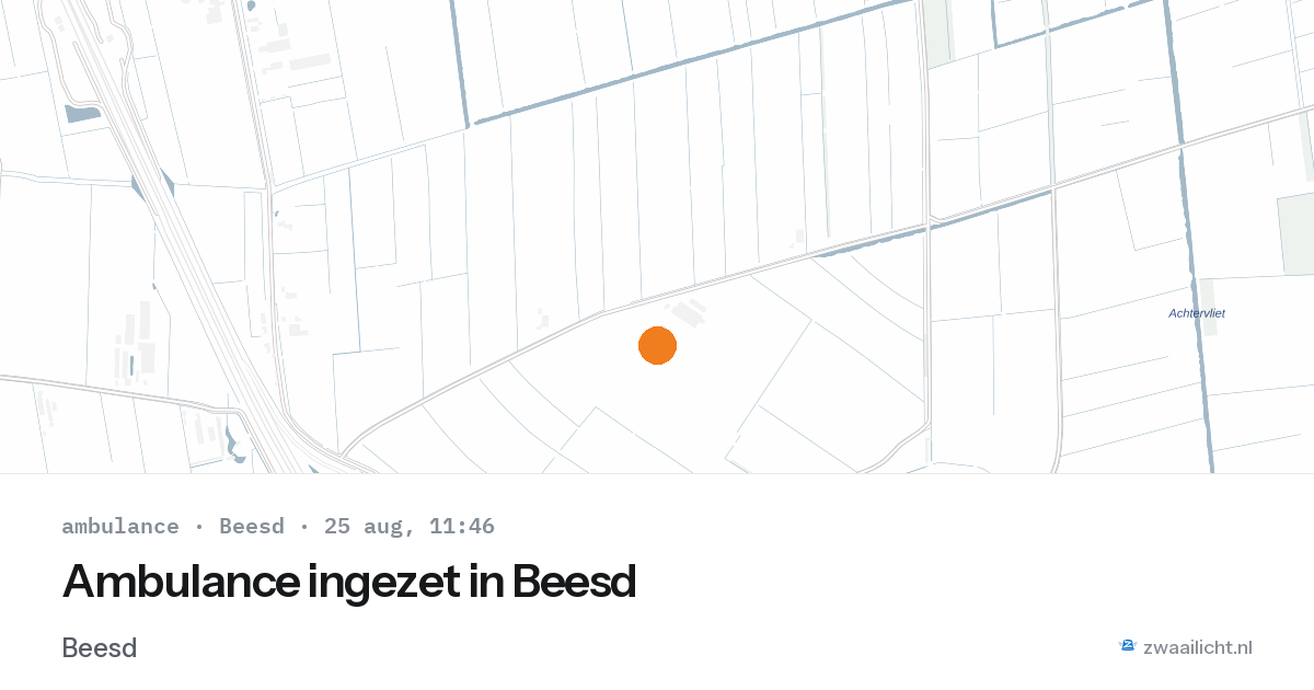 Ambulance ingezet in Beesd — 25 aug 2026