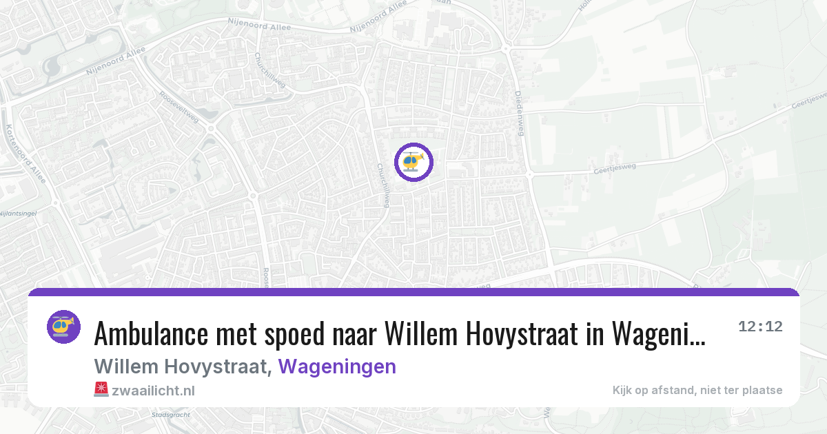 Ambulance met spoed naar Willem Hovystraat in Wageningen — 13 mrt 2026