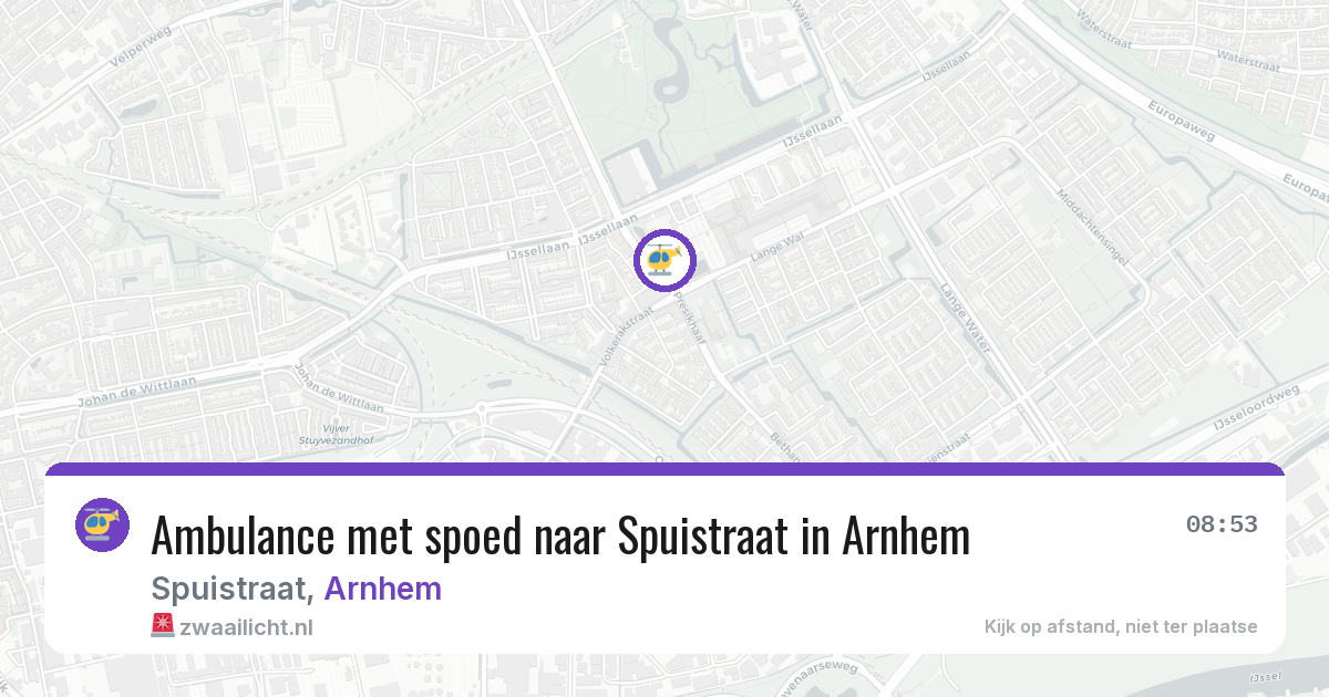 Ambulance met spoed naar Spuistraat in Arnhem — 5 jul 2026