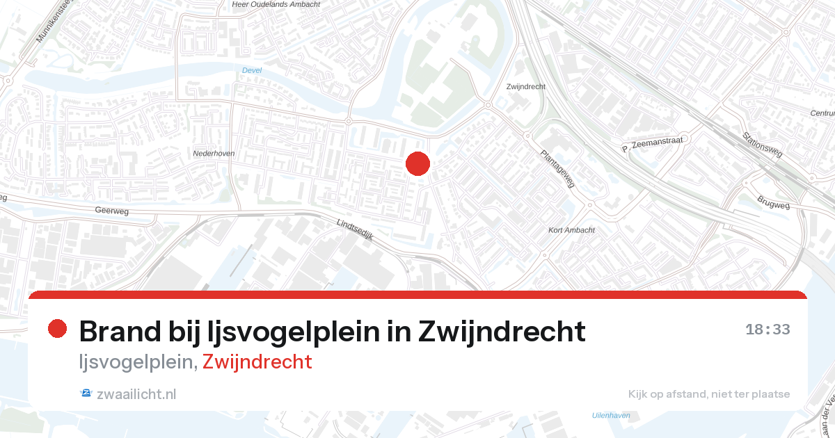Brand bij Ijsvogelplein in Zwijndrecht — 26 aug 2026