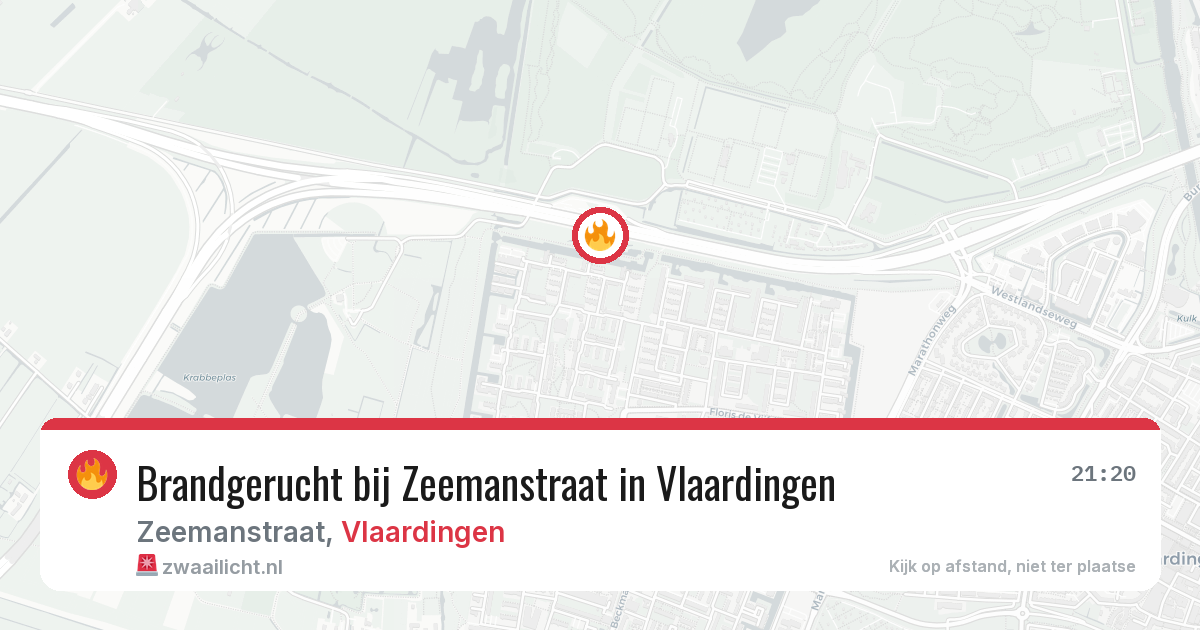 Brandgerucht bij Zeemanstraat in Vlaardingen — 9 jul 2026