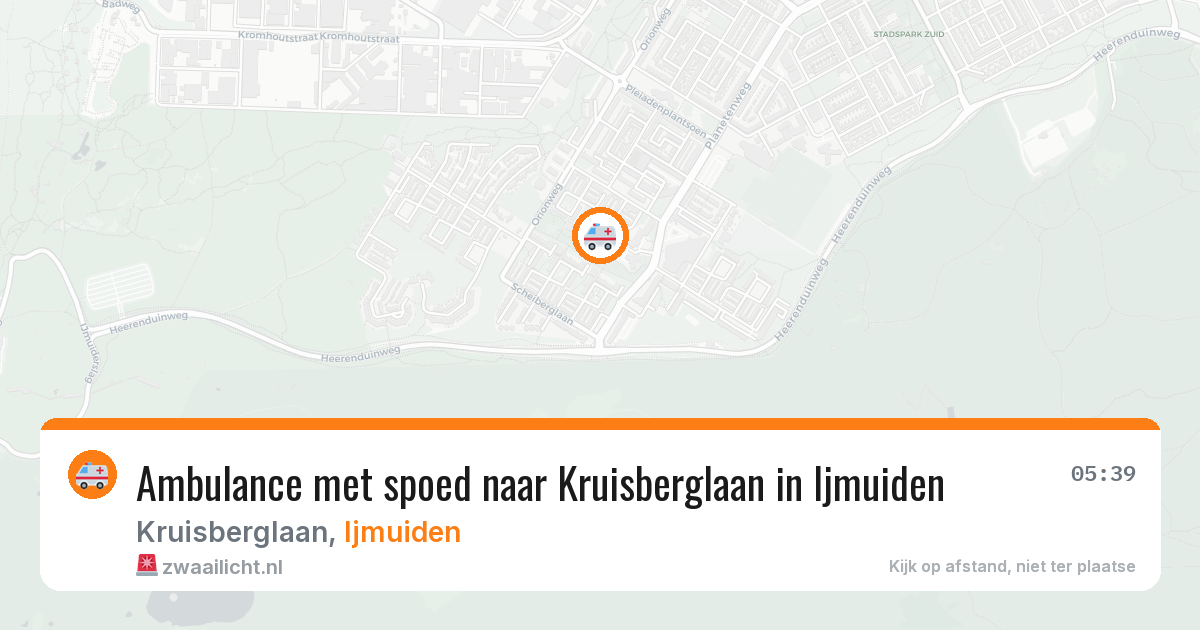 Ambulance met spoed naar Kruisberglaan in Ijmuiden — 23 mei 2026