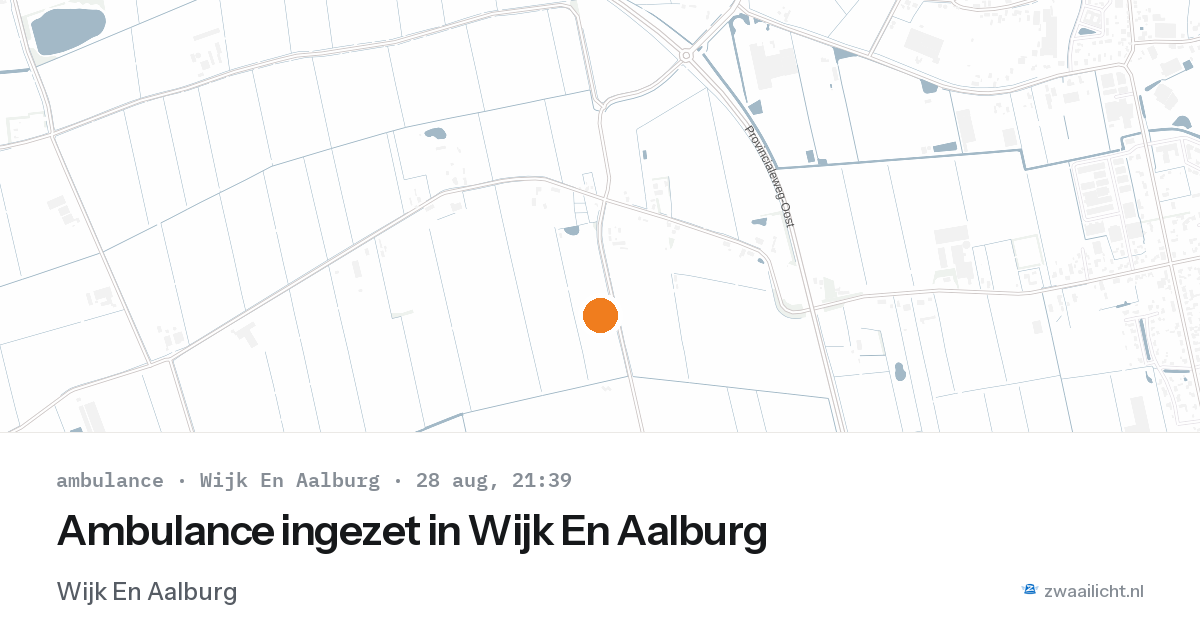 Ambulance ingezet in Wijk En Aalburg — 28 aug 2026