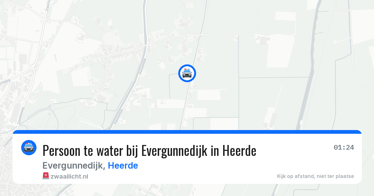 Persoon te water bij Evergunnedijk in Heerde — 3 jul 2026