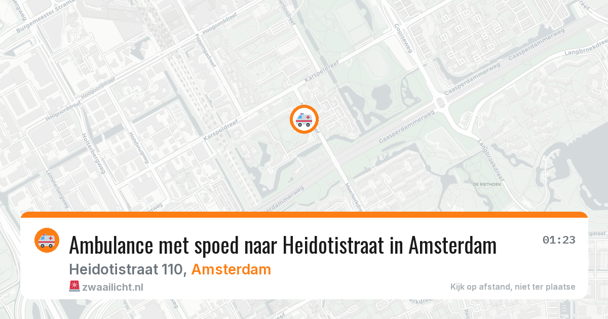 Ambulance met spoed naar Heidotistraat in Amsterdam — 23 jun 2026