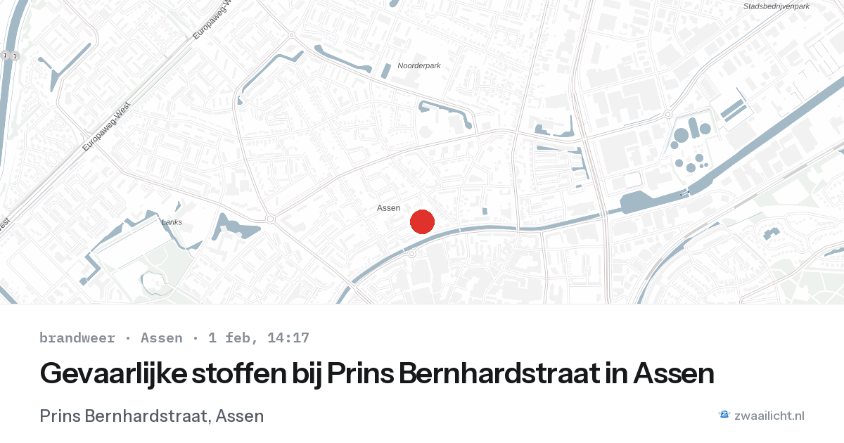 Gevaarlijke stoffen bij Prins Bernhardstraat in Assen — 1 feb 2026