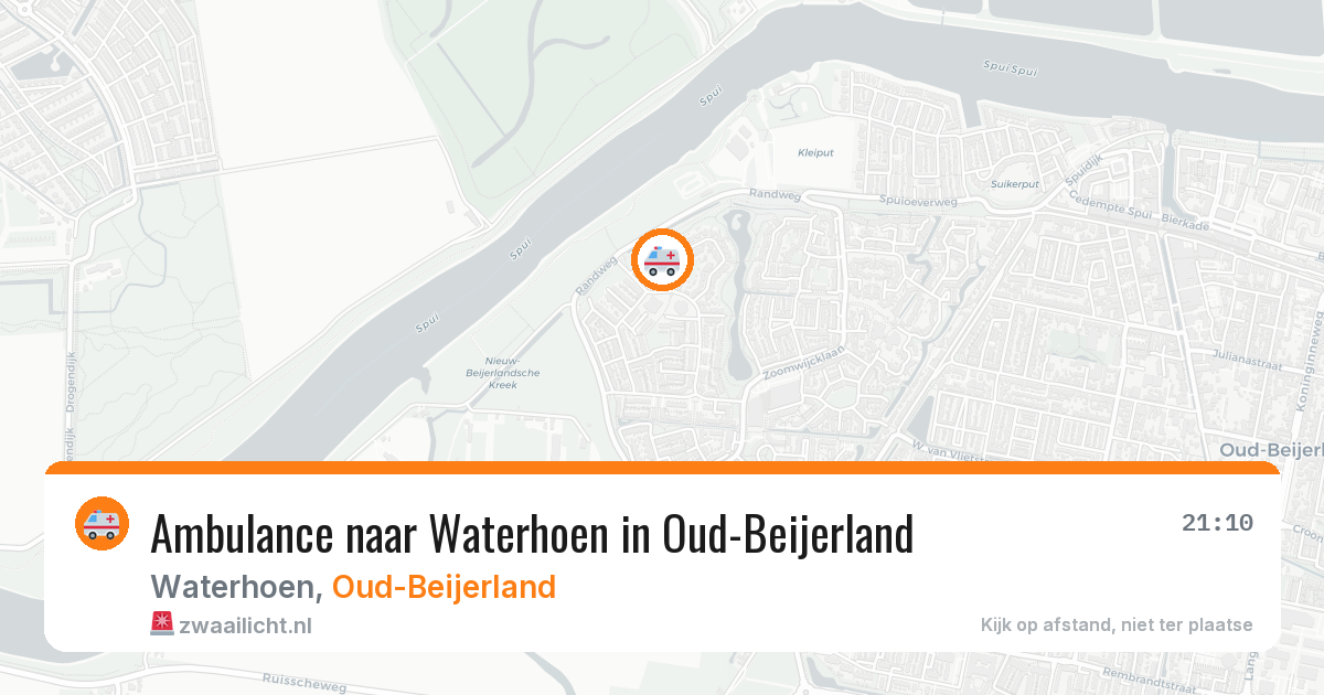 Ambulance naar Waterhoen in Oud-Beijerland — 25 mei 2026