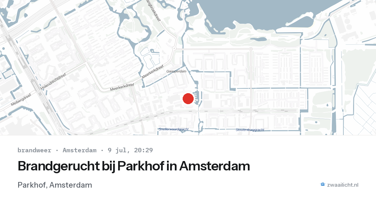 Brandgerucht bij Parkhof in Amsterdam — 9 jul 2026