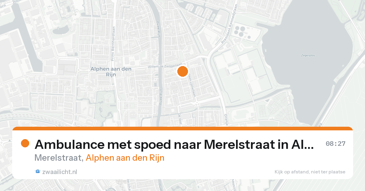 Ambulance met spoed naar Merelstraat in Alphen aan den Rijn — 20 aug 2026