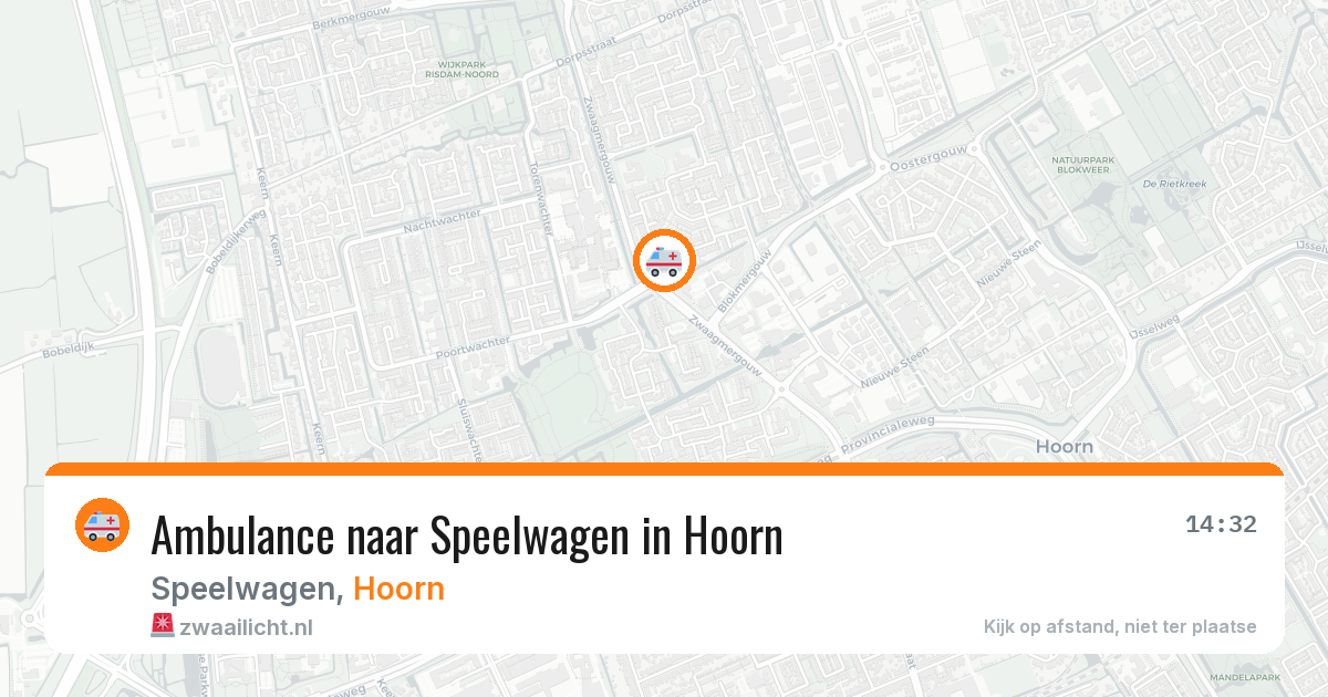 Ambulance naar Speelwagen in Hoorn — 14 jul 2026