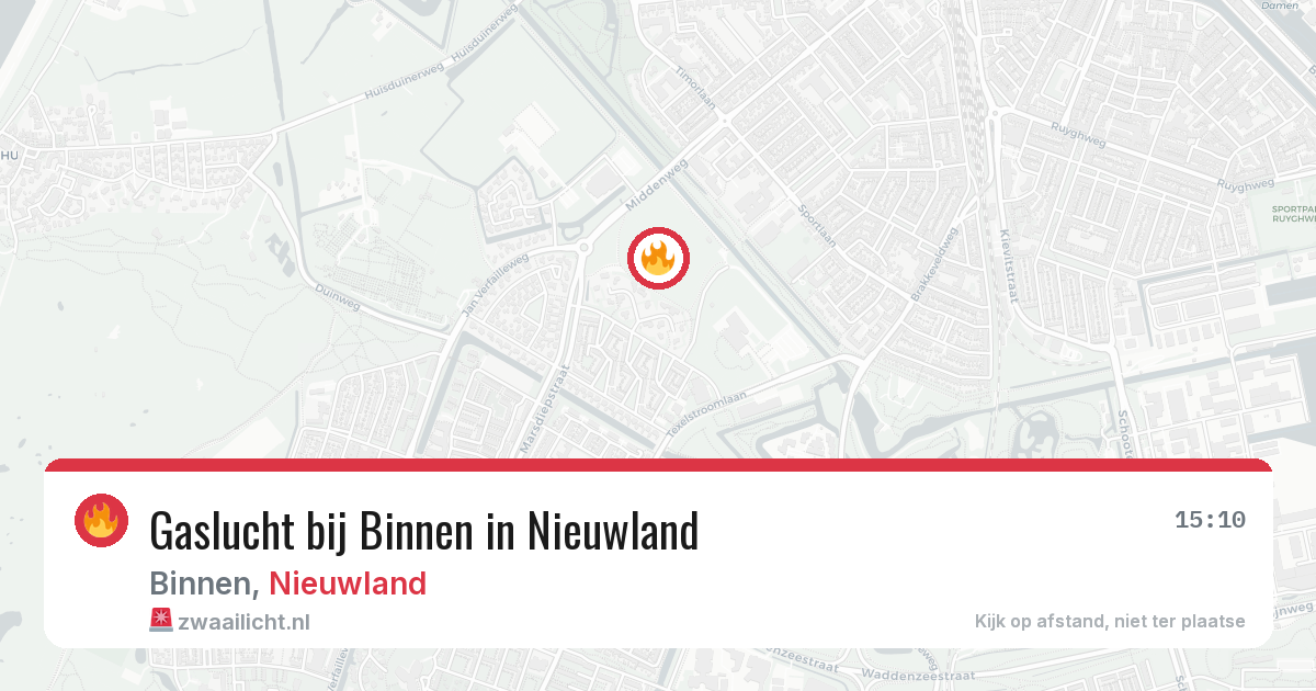 Gaslucht bij Binnen in Nieuwland — 27 jul 2026