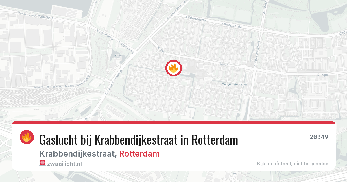 Gaslucht bij Krabbendijkestraat in Rotterdam — 8 jun 2026