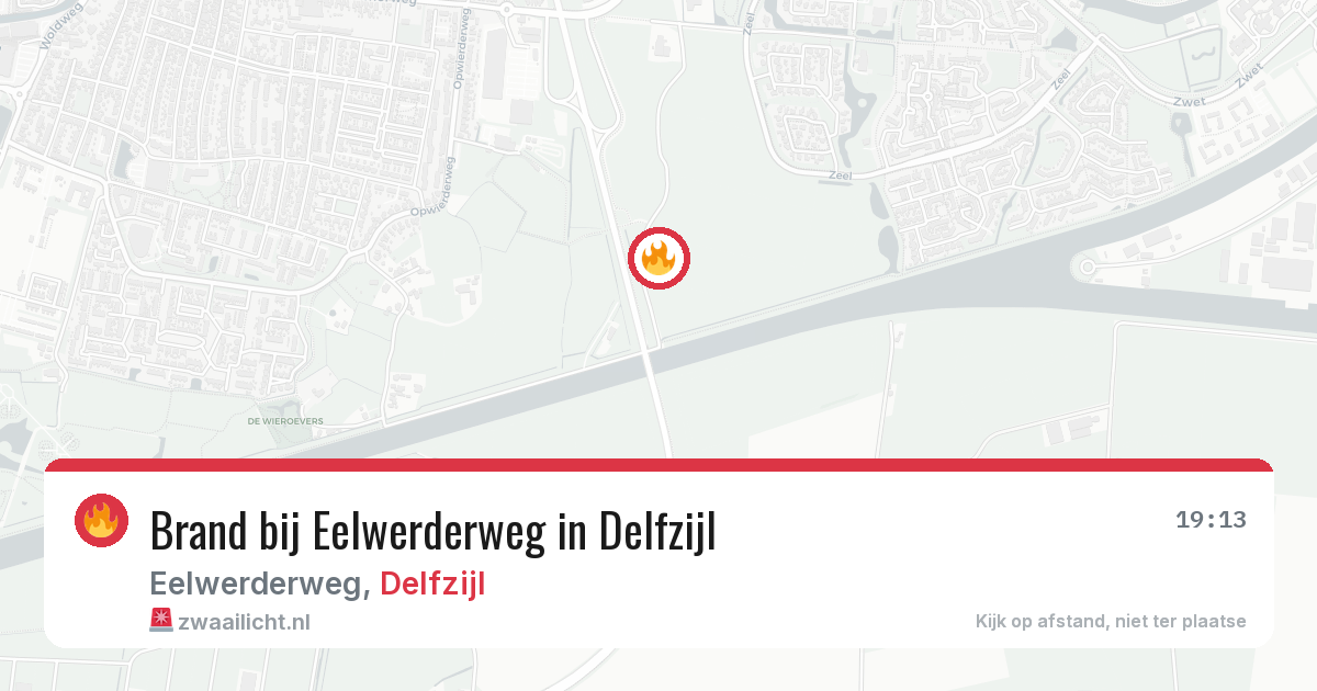 Brand bij Eelwerderweg in Delfzijl — 18 jun 2026