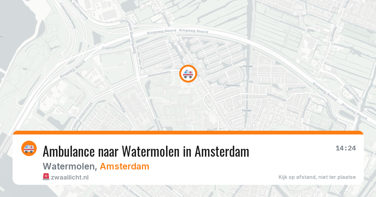 Ambulance naar Watermolen in Amsterdam — 9 aug 2026