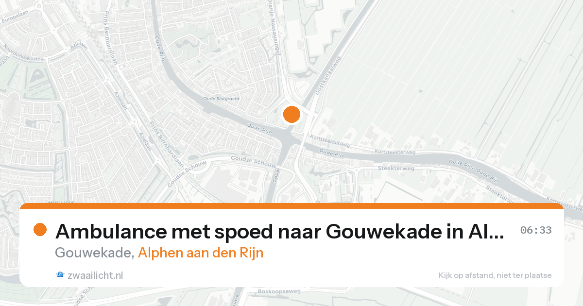 Ambulance met spoed naar Gouwekade in Alphen aan den Rijn — 18 aug 2026